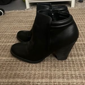 Lightly Worn, Some signs of wear. Black Heeled Booties.